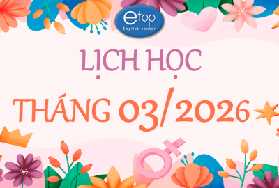 LỊCH HỌC THÁNG 03/2026